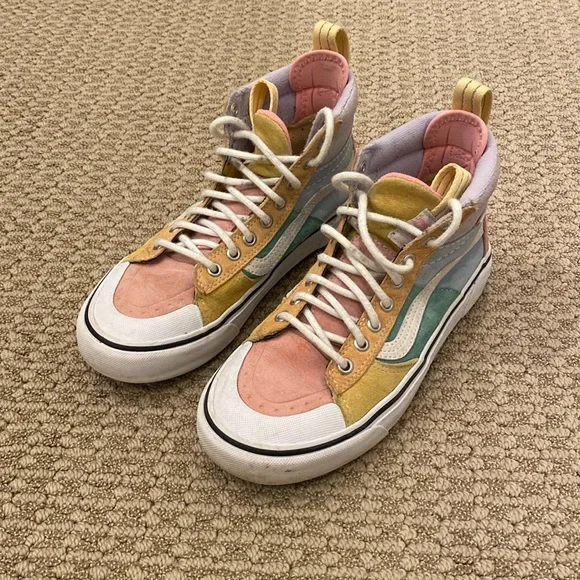Vans rainbow high tops on sale